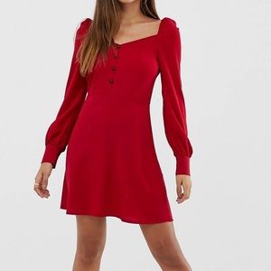 Red sweetheart neckline dress
